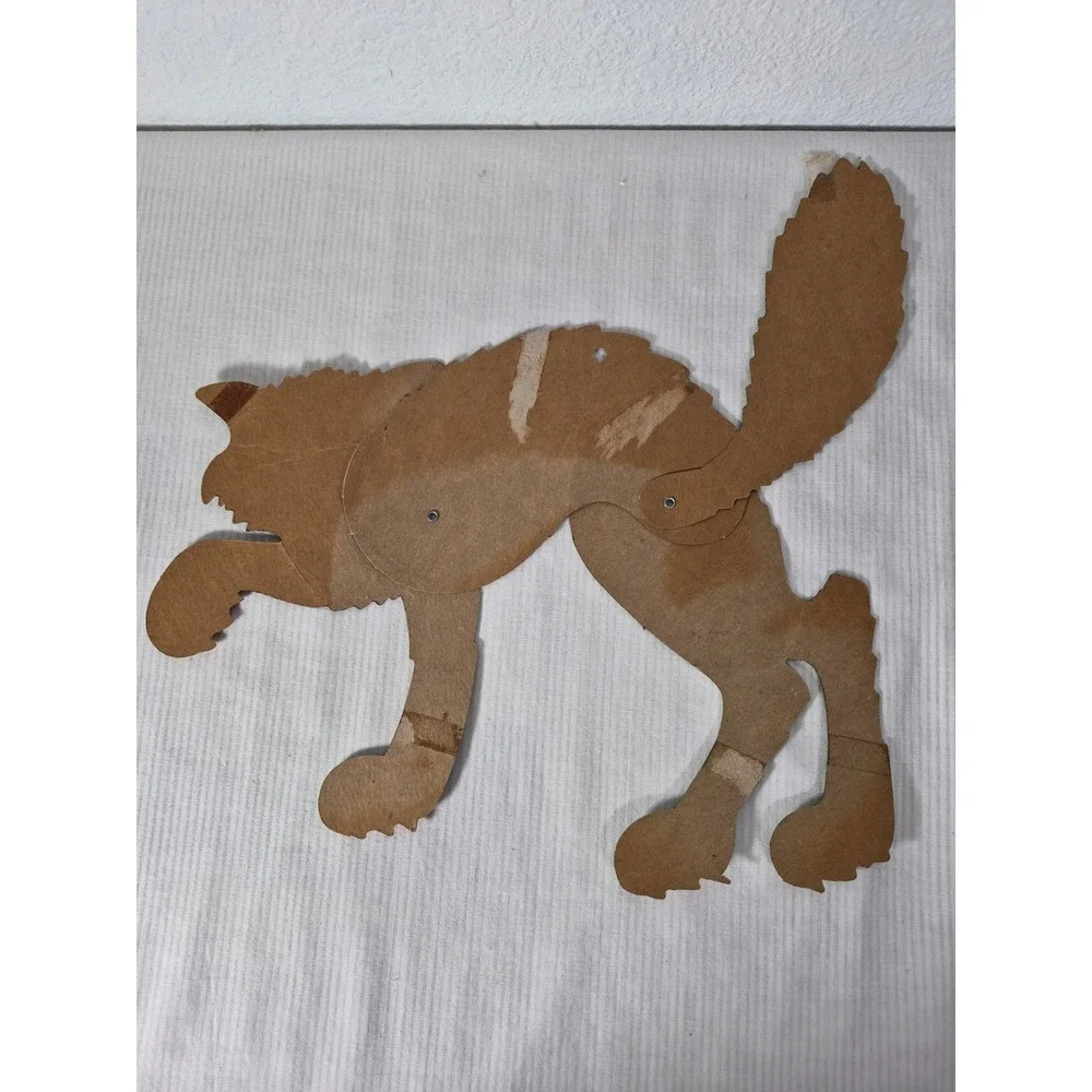 Vintage Beistle Halloween Jointed Black Cat Cutout Paperboard Decoration USA